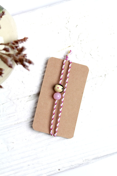 (image pour) Bracelet Cordon Tressé Rose-Fuchsia